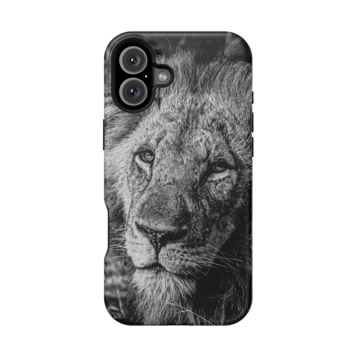 Magsafe® Compatible Tough Cases - Old Lion B&W iPhone 16 Plus Matte