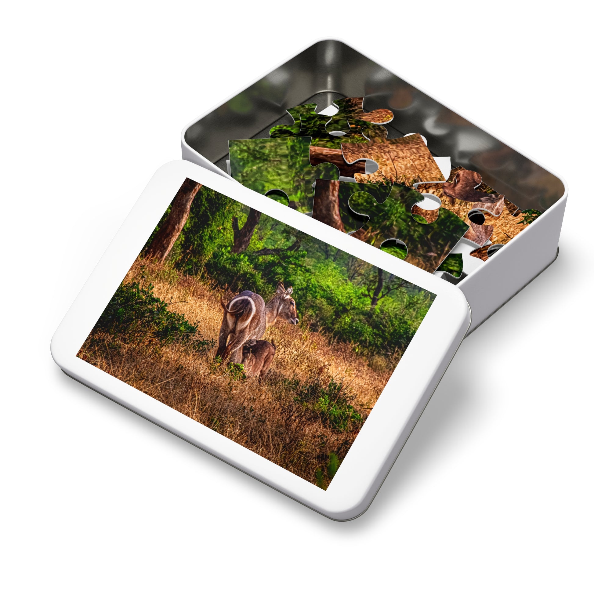 Waterbuck Photo Jigsaw Puzzle with Tin