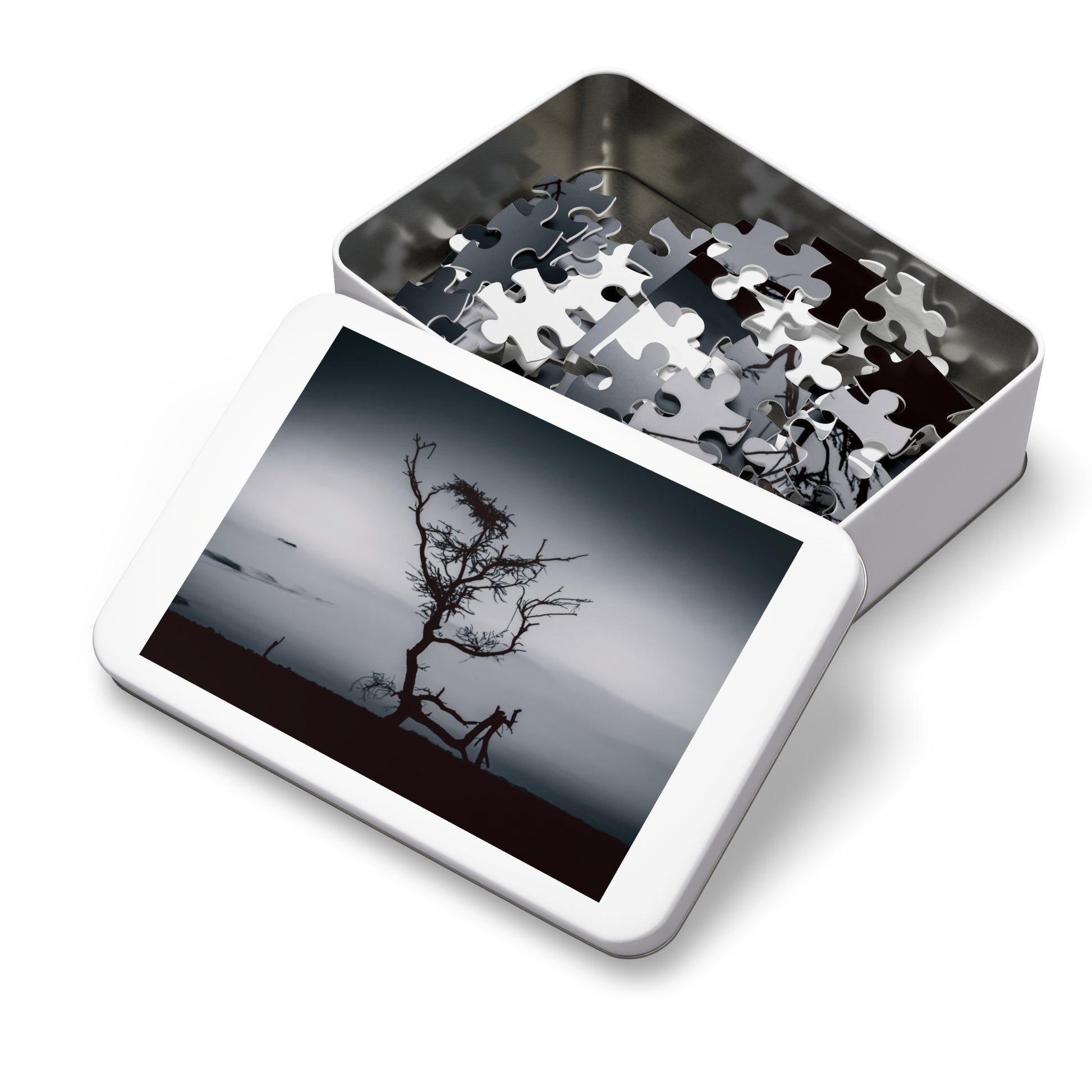 Kalahari Sunset Jigsaw Puzzle with Tin B&W