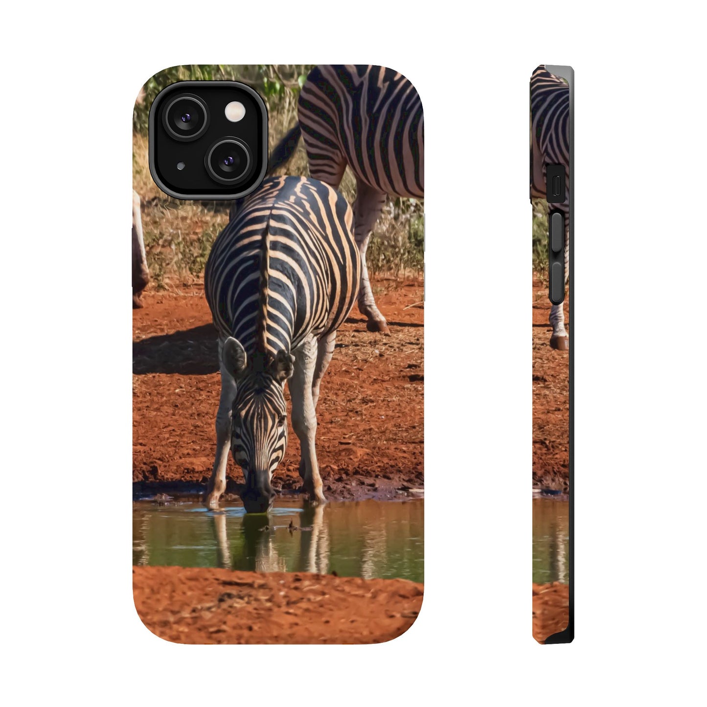 Magsafe® Compatible Tough Cases - Zebra Drinking iPhone 14 Plus Matte