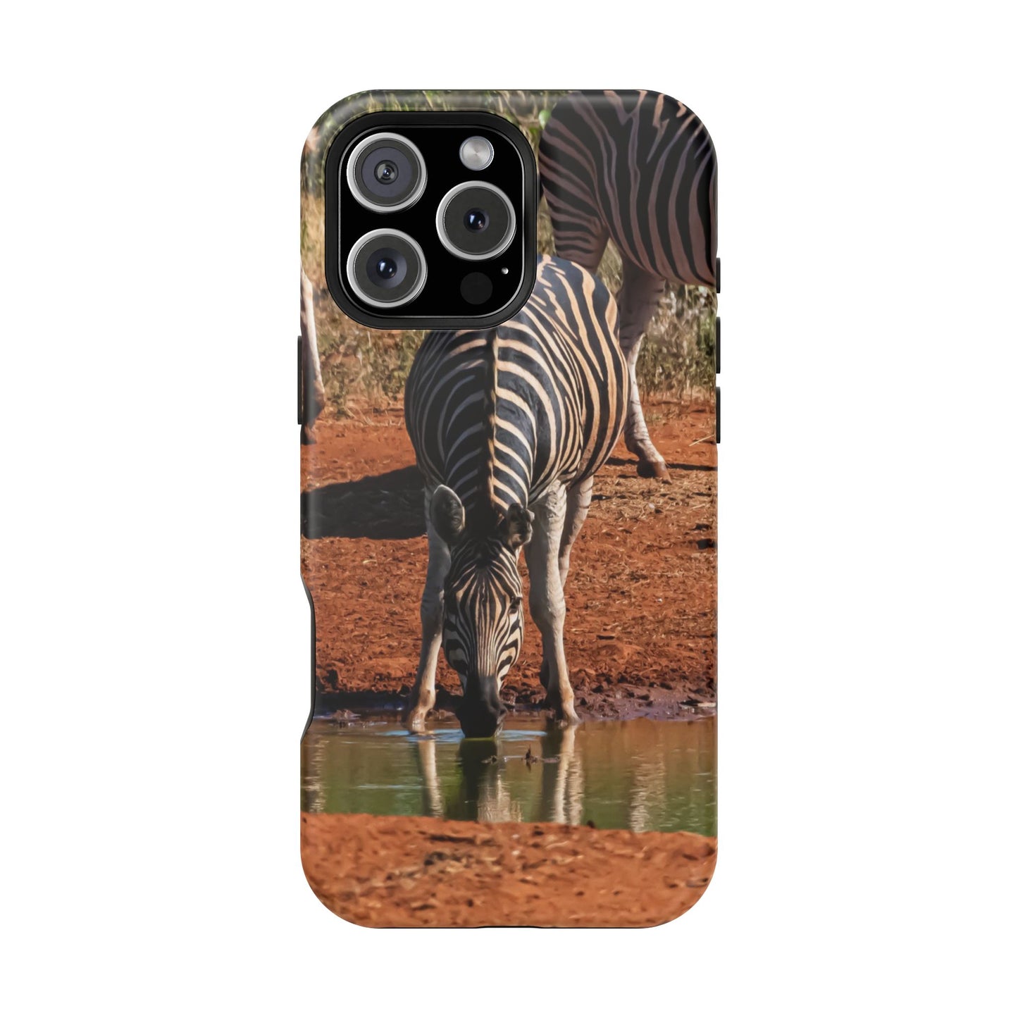 Magsafe® Compatible Tough Cases - Zebra Drinking iPhone 16 Pro Max Matte