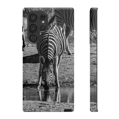 Tough Case - Zebra Drinking B&W Samsung Galaxy S22 Ultra Matte