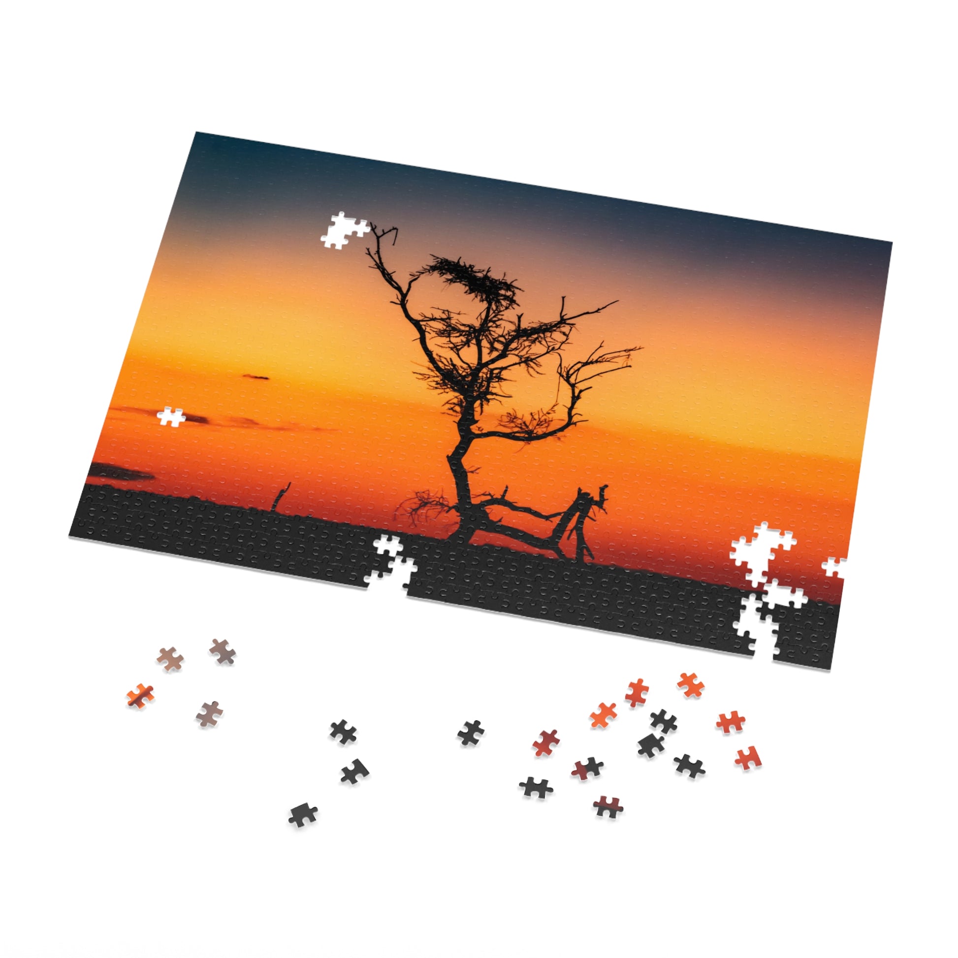 Kalahari Sunset Jigsaw Puzzle with Tin