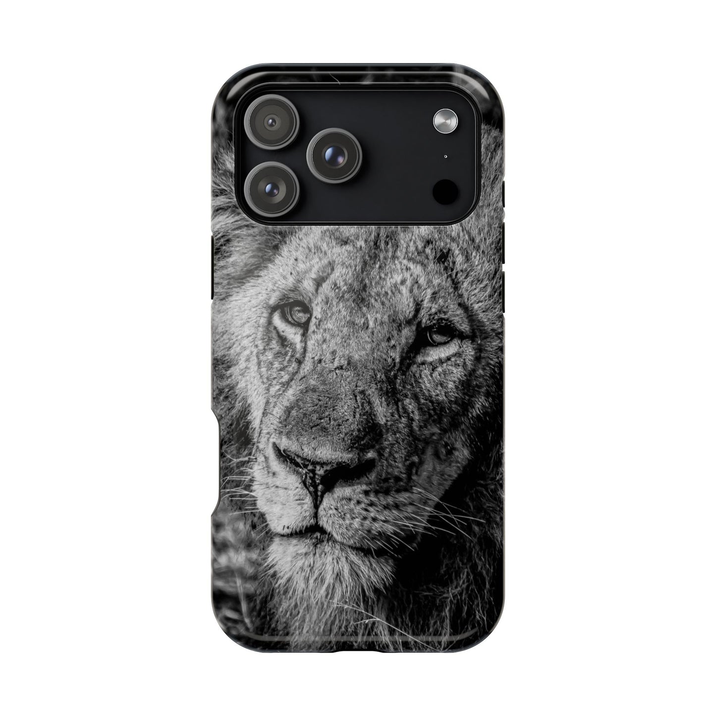 Magsafe® Compatible Tough Cases - Old Lion B&W iPhone 17 Pro Max Glossy