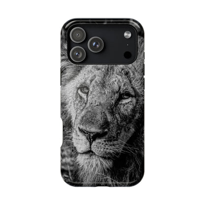 Magsafe® Compatible Tough Cases - Old Lion B&W iPhone 17 Pro Max Glossy
