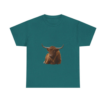 Highland Cattle Tee Antique Jade Dome