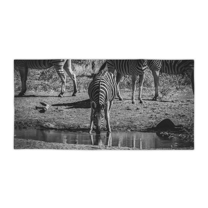 African Zebra Beach Towels B&W 30" × 60"