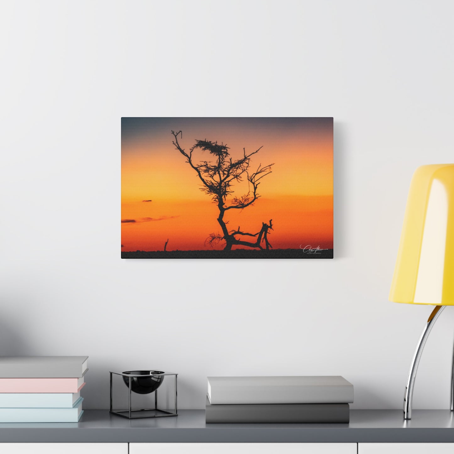 Matte Canvas, Stretched, 1.25" - Sunset over the Kalahari