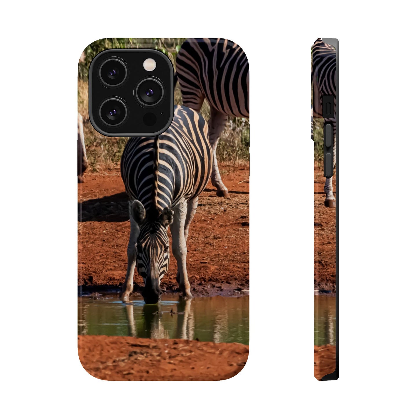 Magsafe® Compatible Tough Cases - Zebra Drinking iPhone 14 Pro Max Glossy