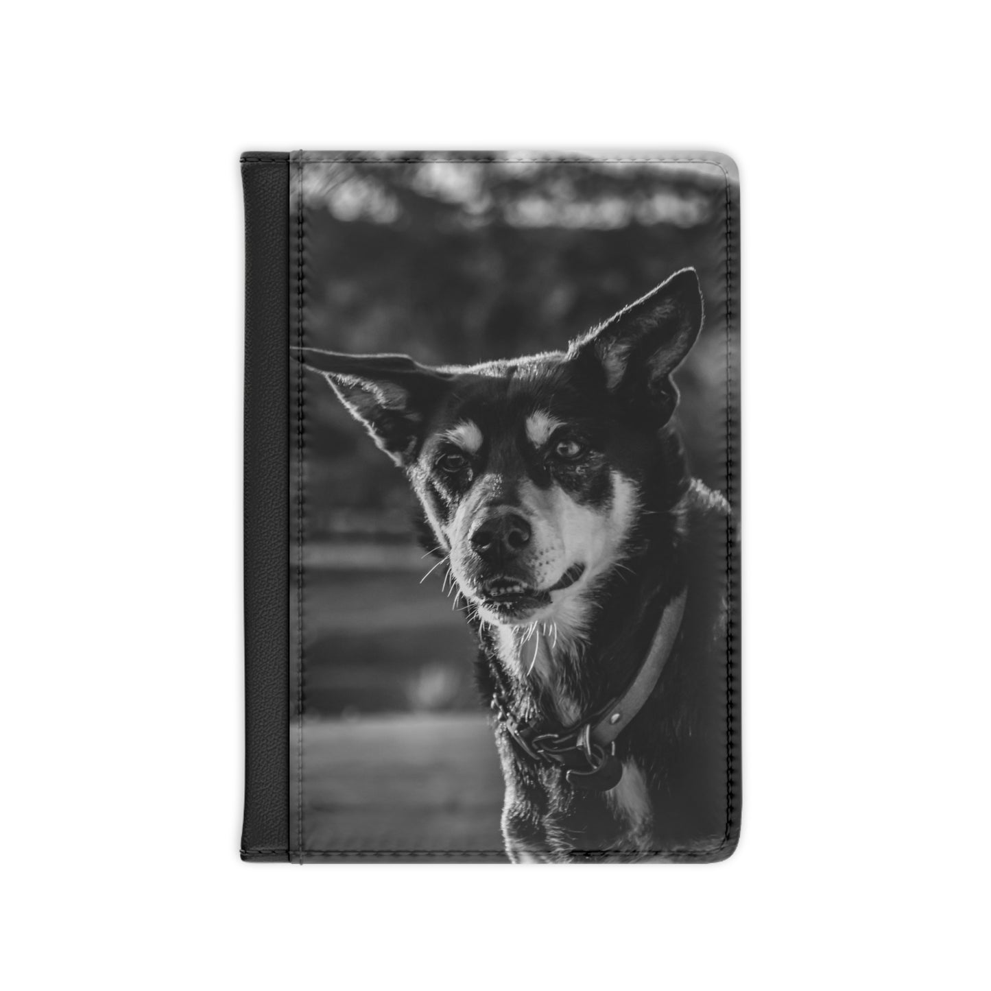 Kelpie Dog Passport Cover B&W