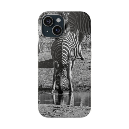 Flexible Zebra Phone Case B&W iPhone 15