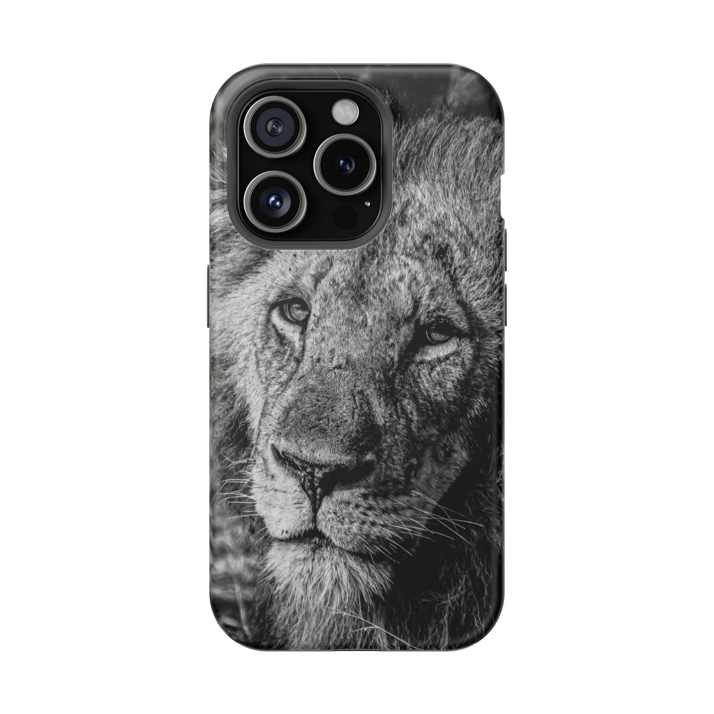 Magsafe® Compatible Tough Cases - Old Lion B&W iPhone 15 Pro Matte