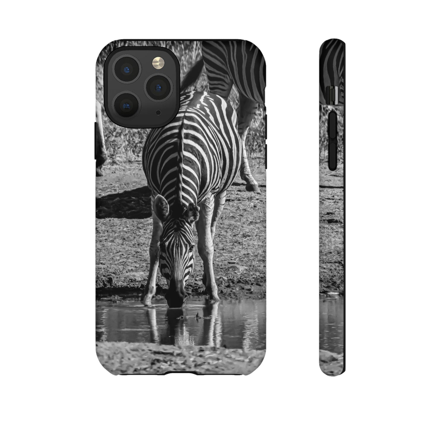 Tough Case - Zebra Drinking B&W iPhone 11 Pro Matte