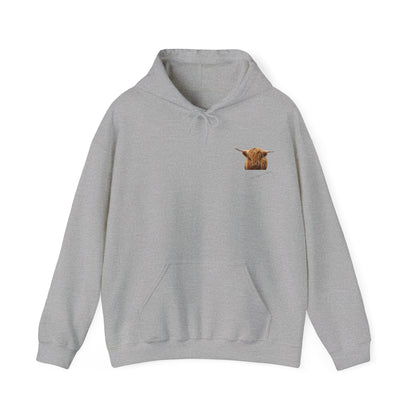 Highland Cow Hoodie Sport Grey