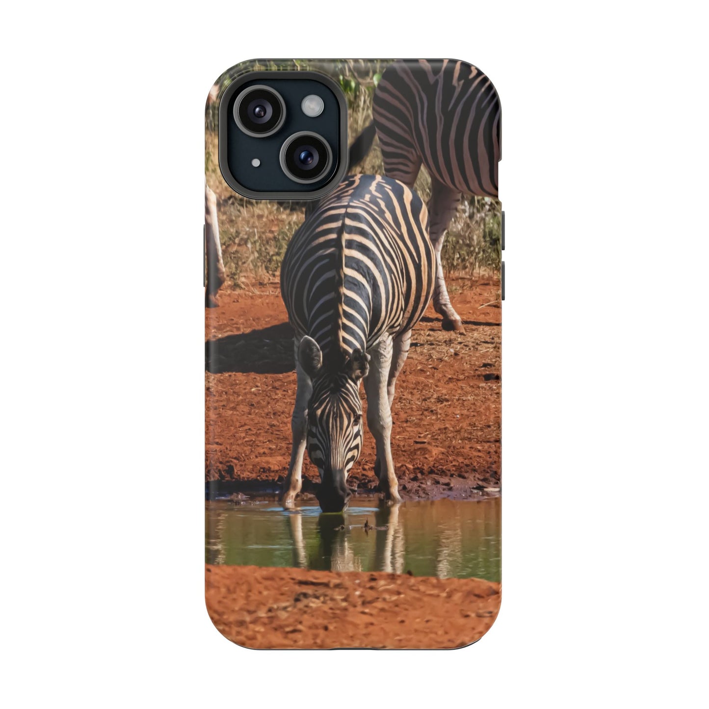 Magsafe® Compatible Tough Cases - Zebra Drinking iPhone 15 Plus Matte