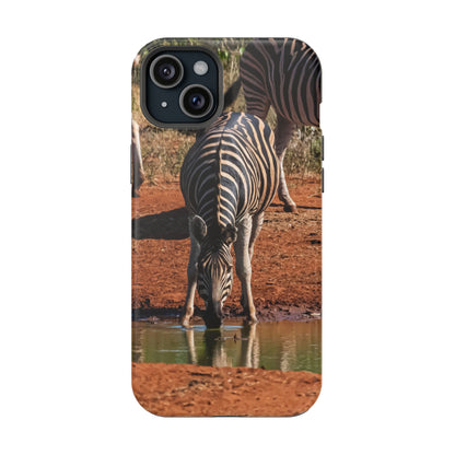 Magsafe® Compatible Tough Cases - Zebra Drinking iPhone 15 Plus Matte