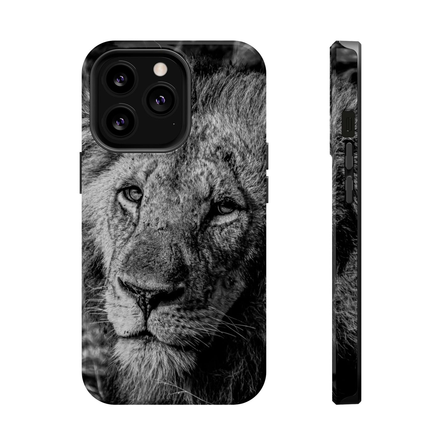 Magsafe® Compatible Tough Cases - Old Lion B&W iPhone 13 Pro Glossy