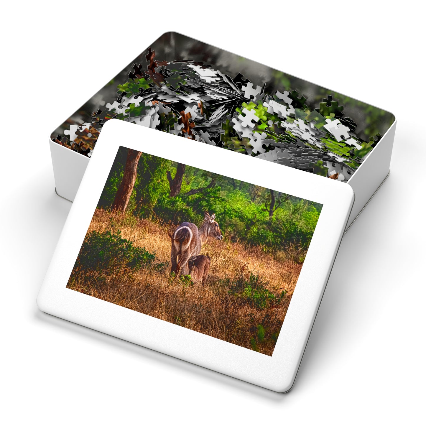 Waterbuck Photo Jigsaw Puzzle with Tin