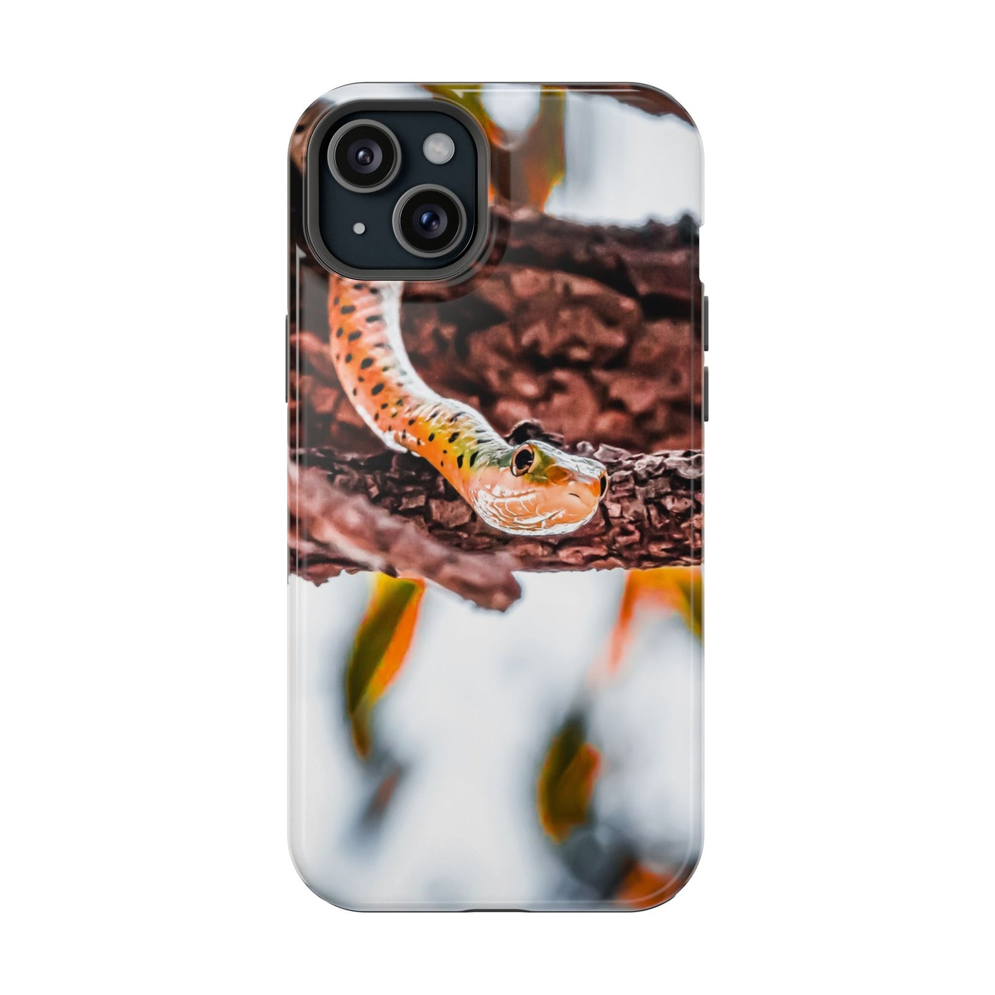 Magsafe® Compatible Tough Cases - Spotted Bush Snake iPhone 15 Plus Glossy