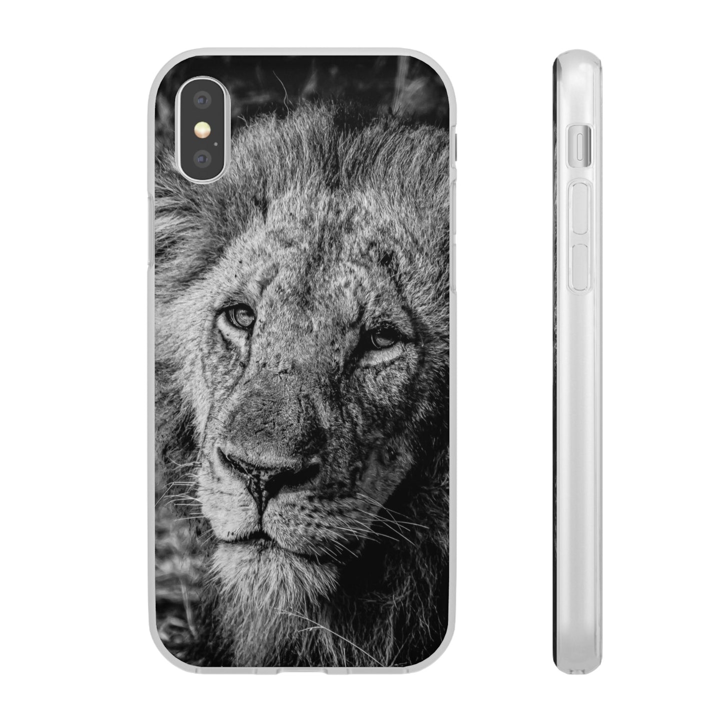 Flexible Lion Phone Cases B&W iPhone XS with gift packaging