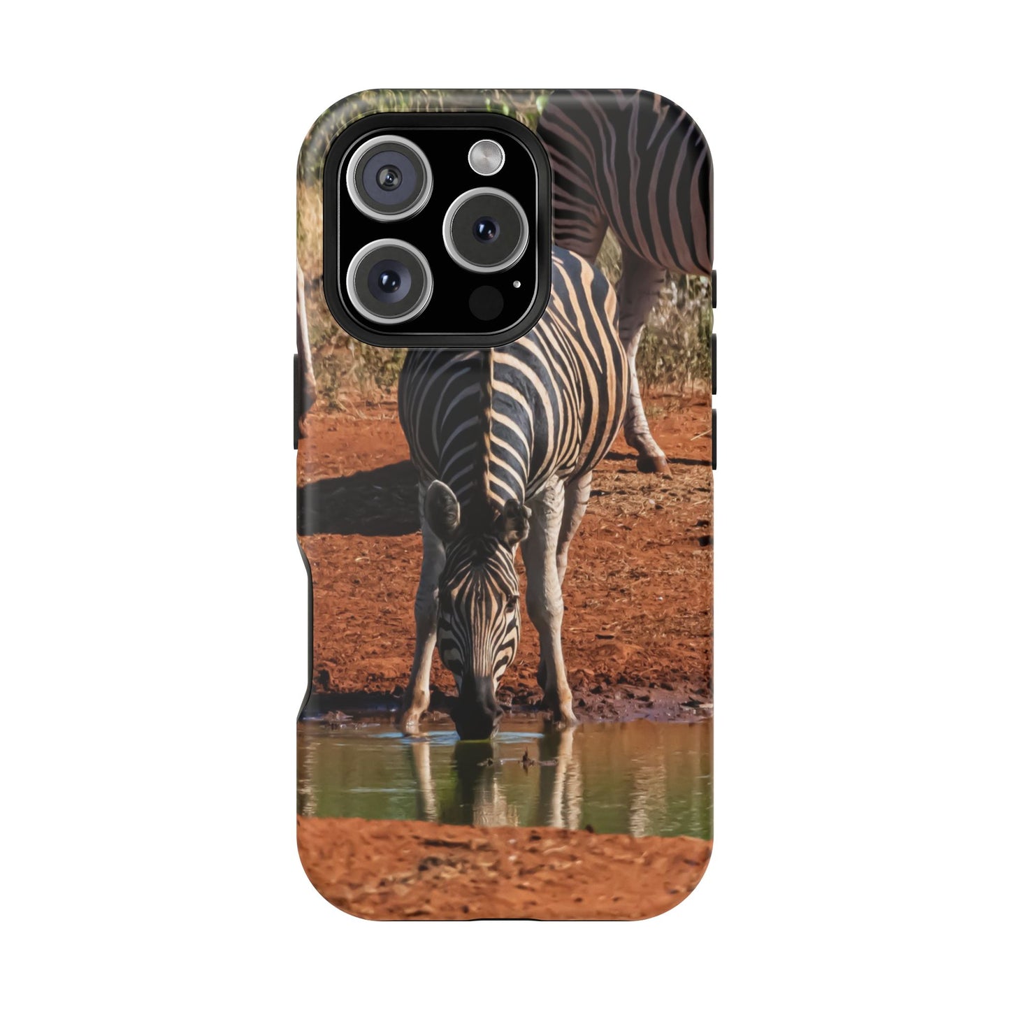 Magsafe® Compatible Tough Cases - Zebra Drinking iPhone 16 Pro Matte