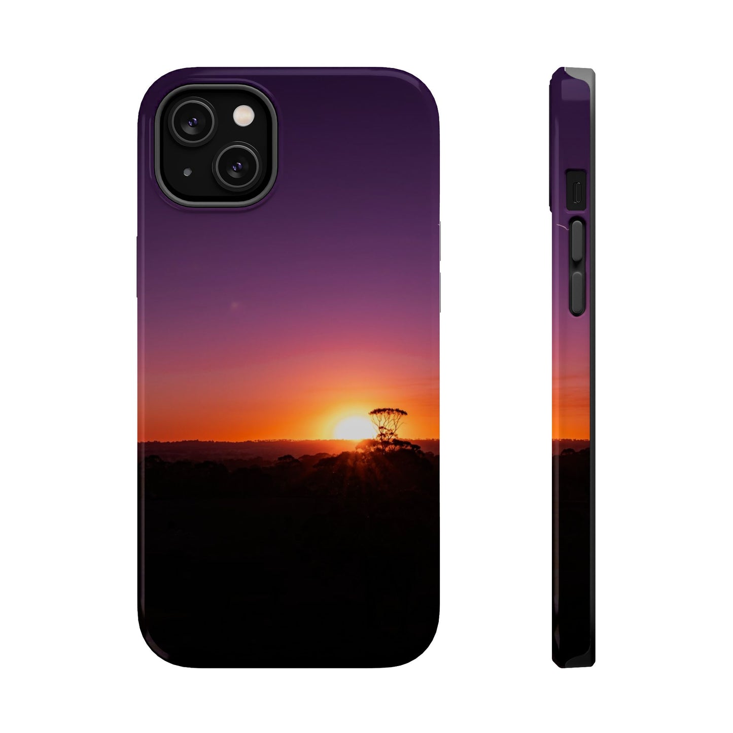 Magsafe® Compatible Tough Cases - Purple Sunset iPhone 14 Plus Glossy