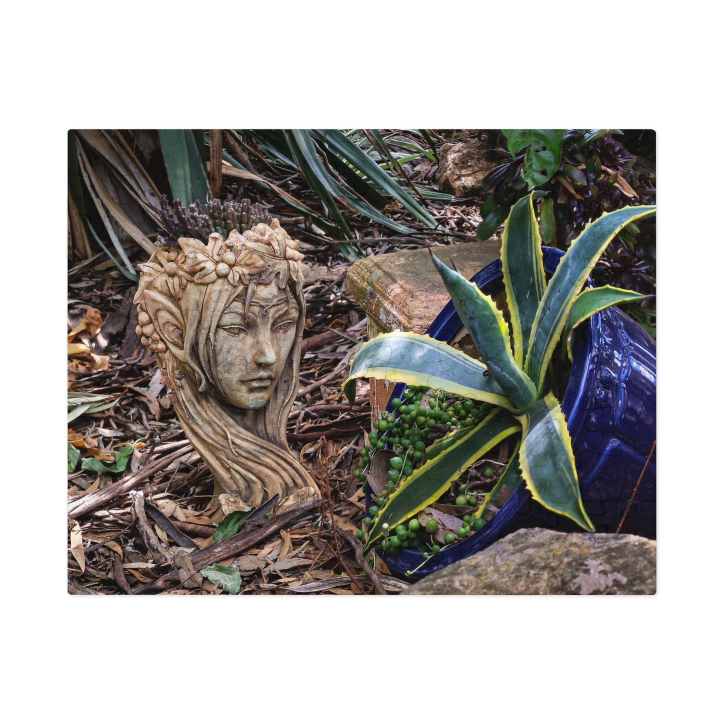 Elven Statue Photo Puzzle with Tin 10" × 8" (110 pcs)