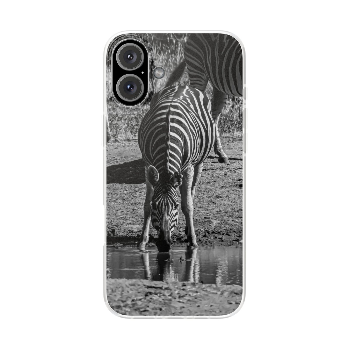 Flexible Zebra Phone Case B&W iPhone 16 Plus