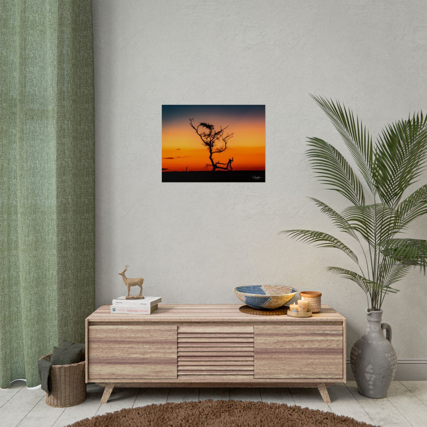 Rolled Posters - Sunset over the Kalahari 24″ x 18″ (Horizontal) Semi Glossy