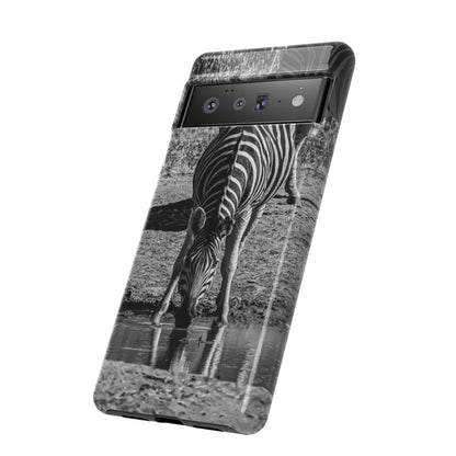 Tough Case - Zebra Drinking B&W