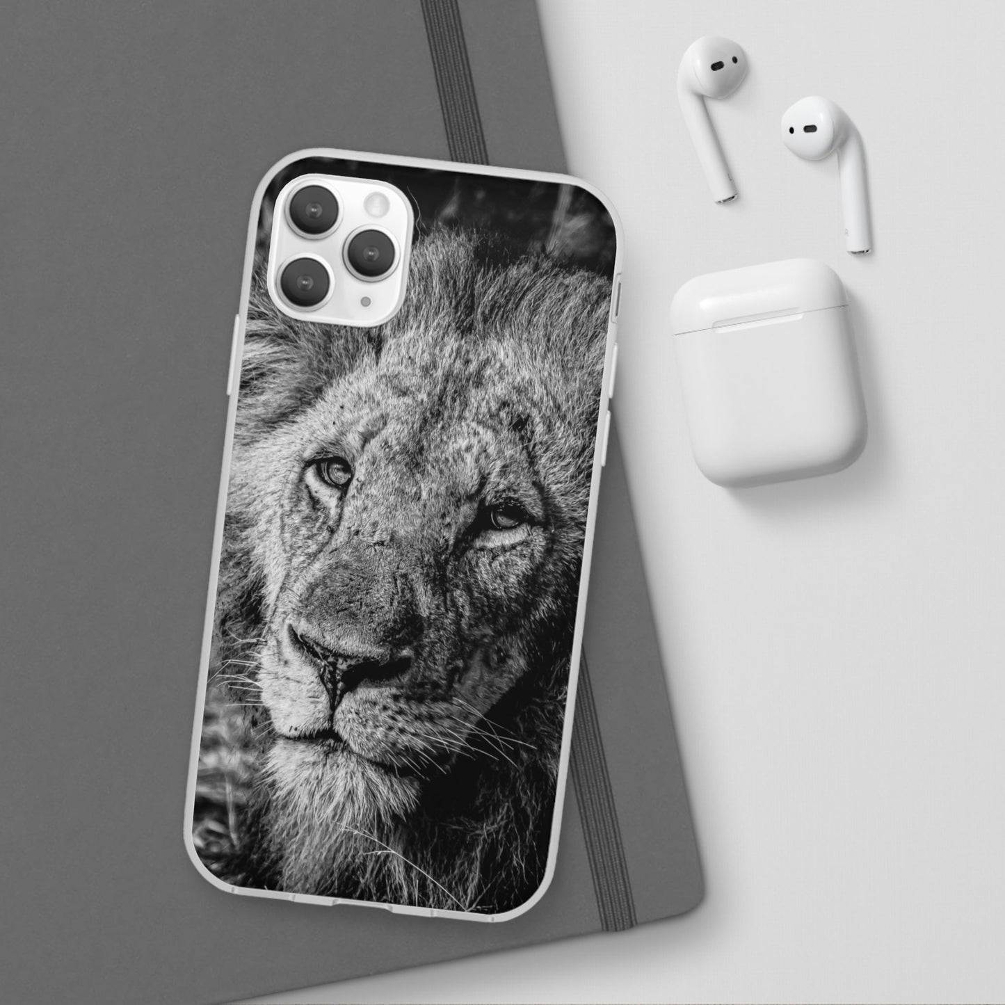 Flexible Lion Phone Cases B&W