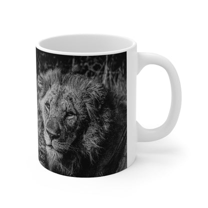 Old Lion Mug B&W 11oz