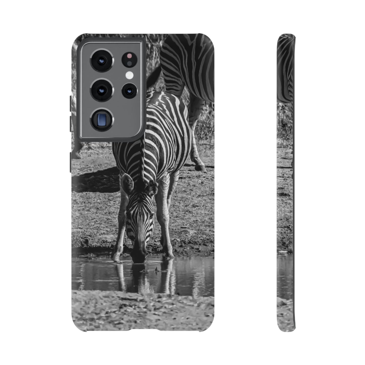 Tough Case - Zebra Drinking B&W Samsung Galaxy S21 Ultra Matte