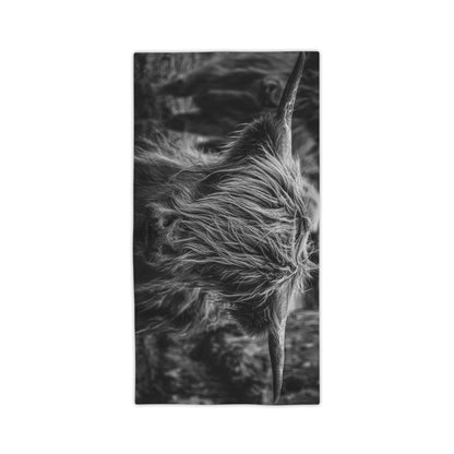 Scottish Highland Beach Towels B&W 24" x 44"