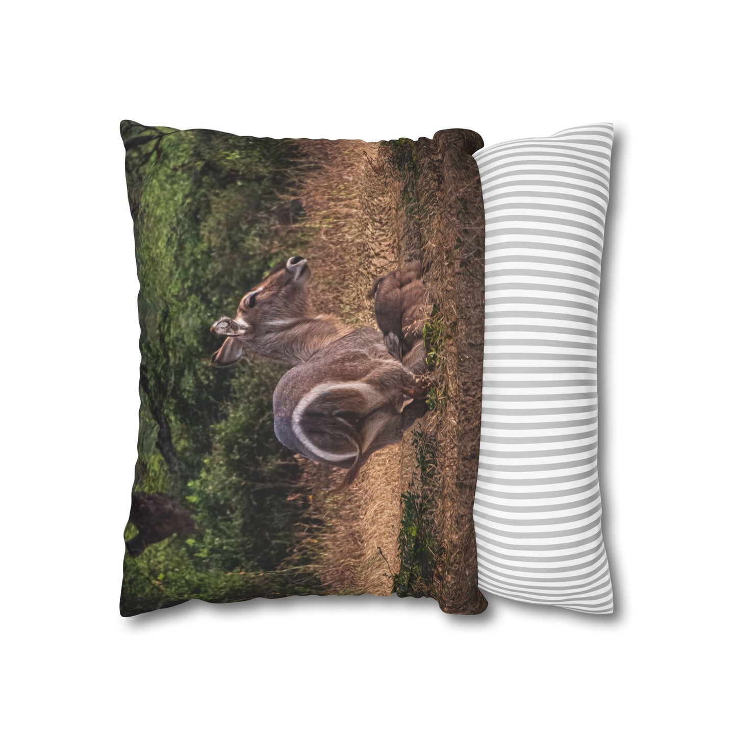 Poly Canvas Pillowcase - Waterbuck and Baby