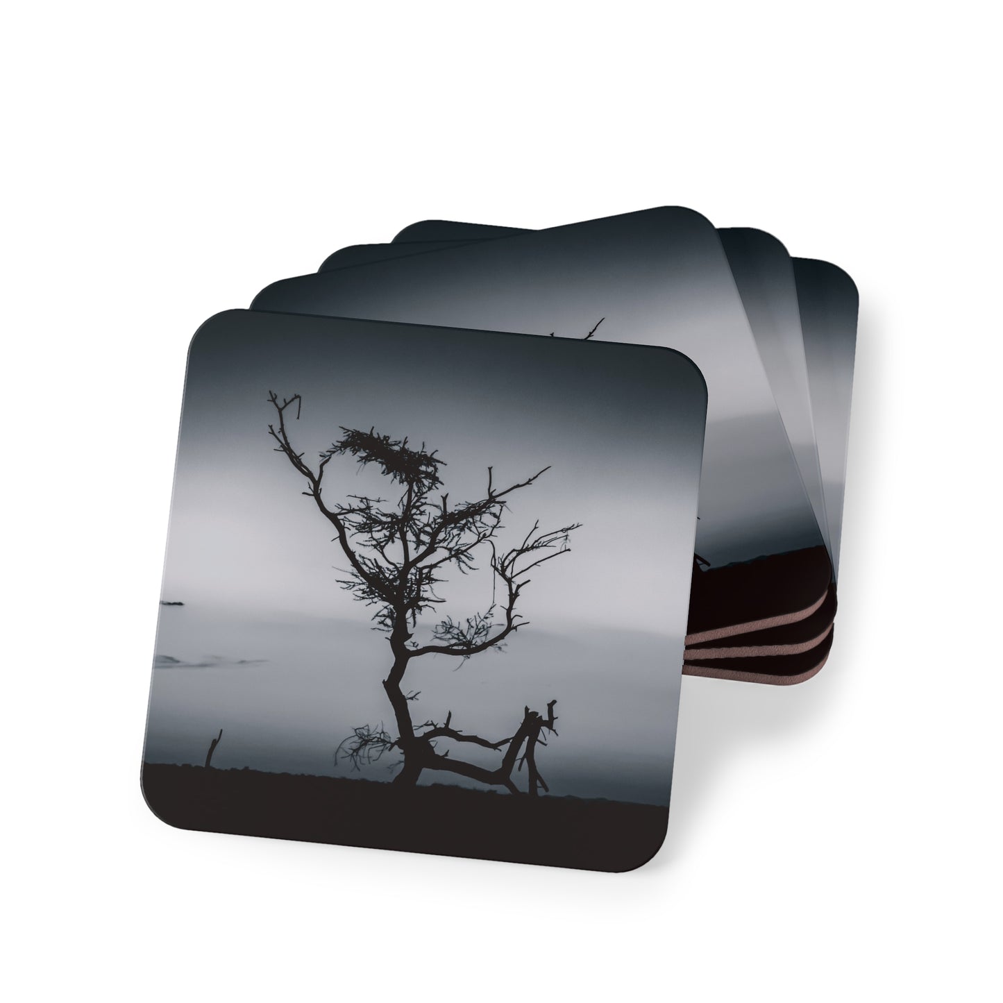 Kalahari Sunset Coasters B&W Square 3.7" x 3.7" 4pcs