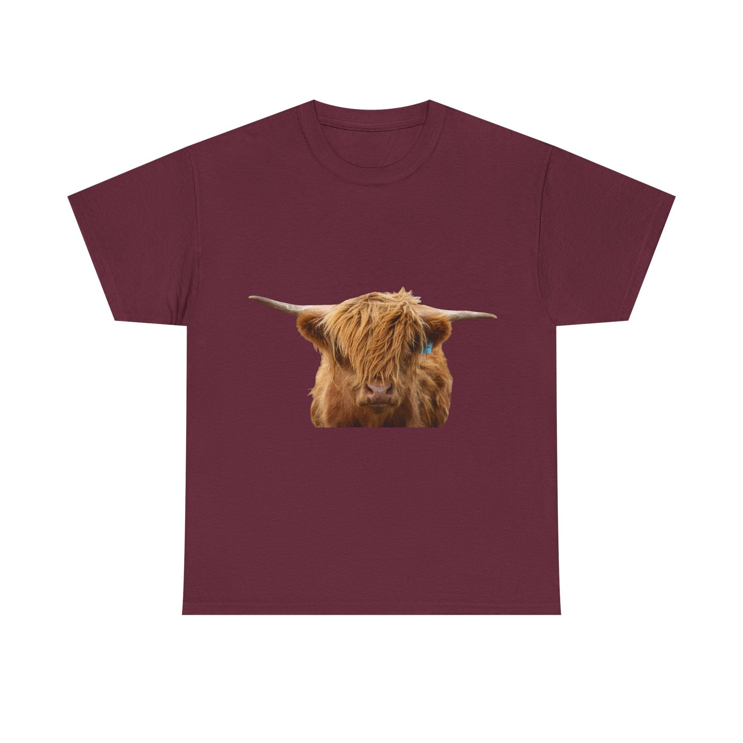 Highland Cow Tee Maroon