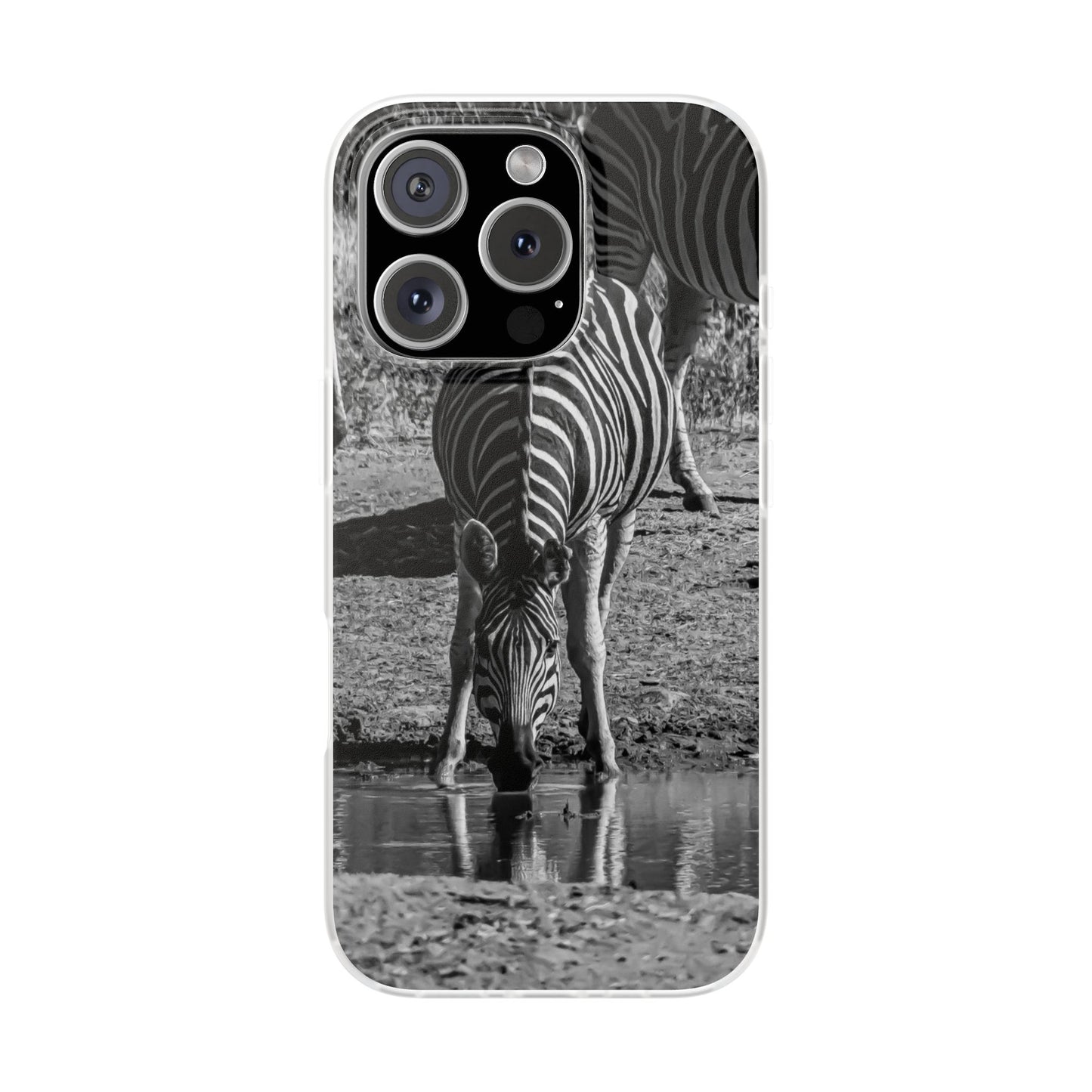 Flexible Zebra Phone Case B&W iPhone 16 Pro