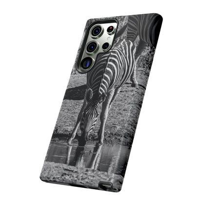 Tough Case - Zebra Drinking B&W