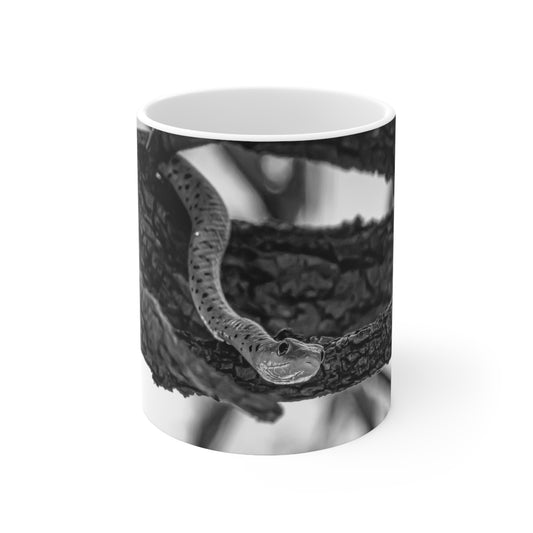 Spotted Bush Snake Mug B&W