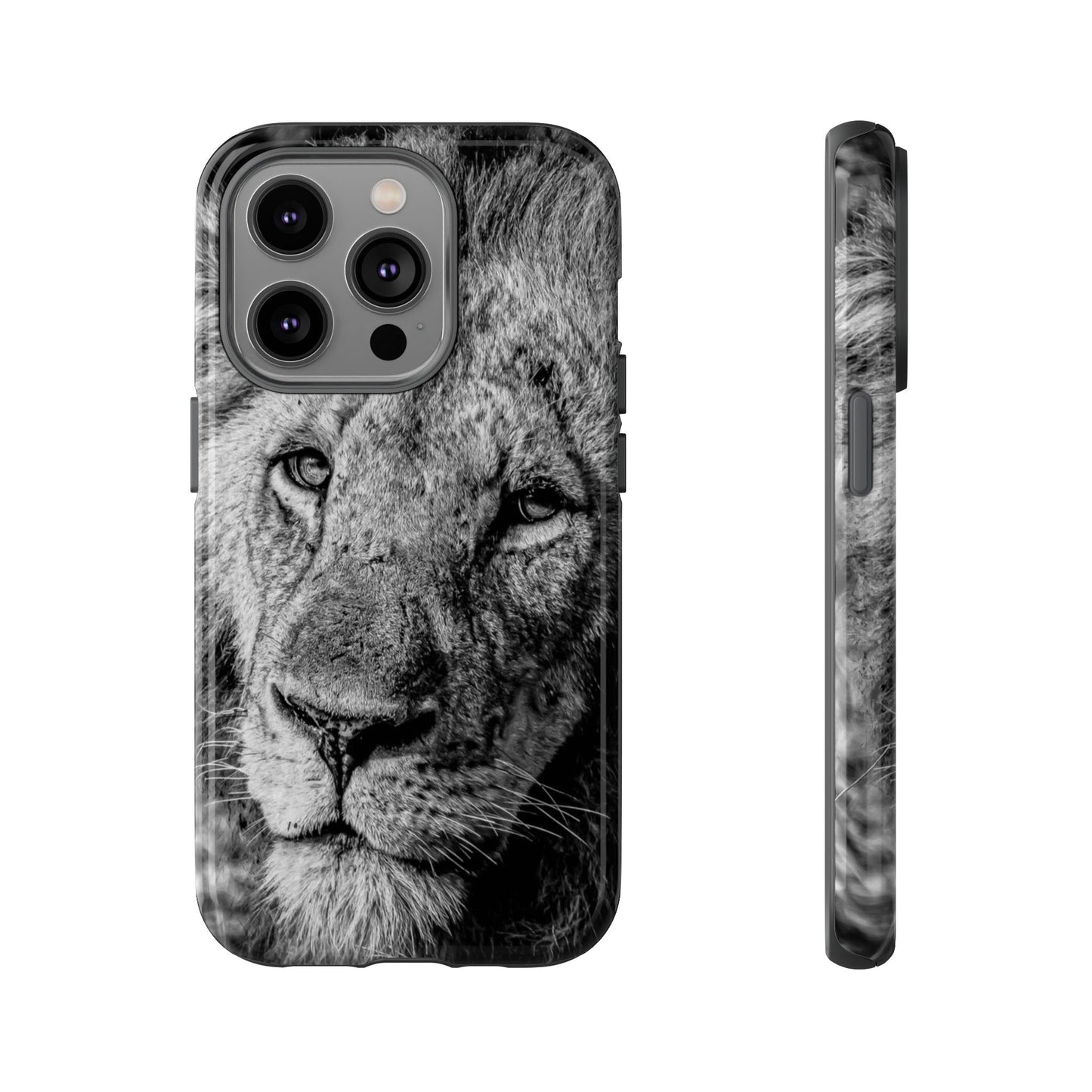 Tough Case - Old Lion B&W iPhone 14 Pro Glossy