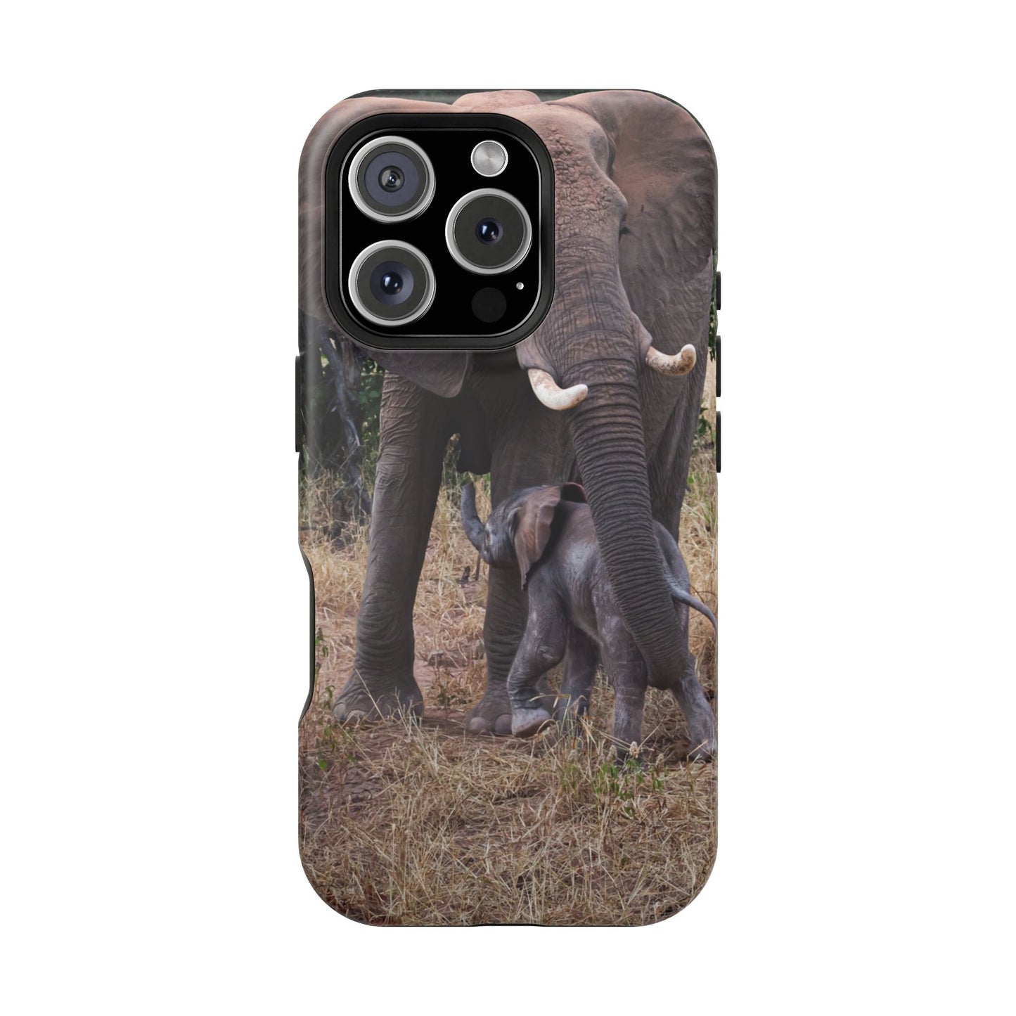 Magsafe® Compatible Tough Cases - Elephant and Baby iPhone 16 Pro Matte