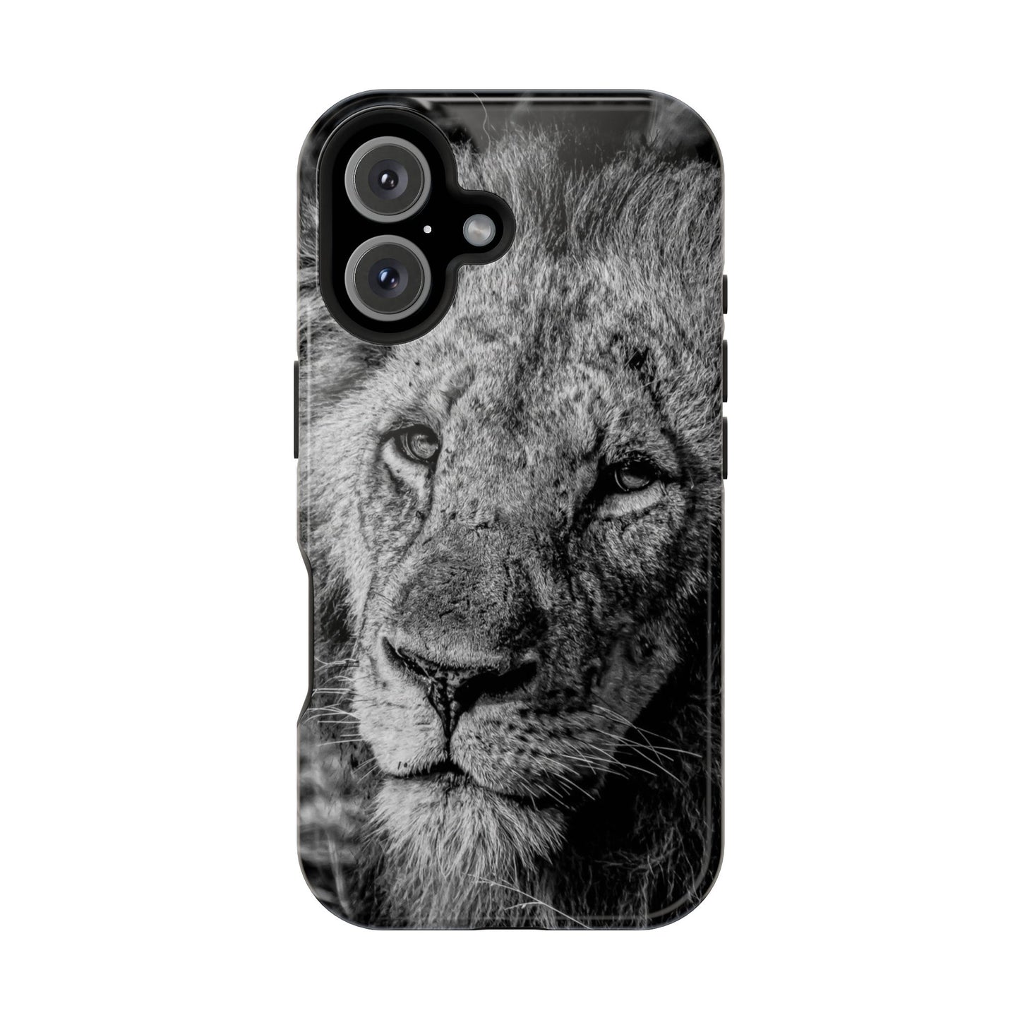 Magsafe® Compatible Tough Cases - Old Lion B&W iPhone 16 Glossy