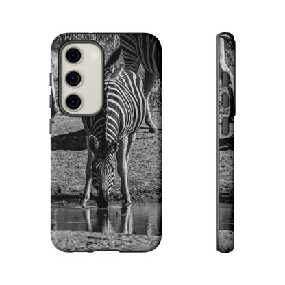 Tough Case - Zebra Drinking B&W Samsung Galaxy S23 Glossy