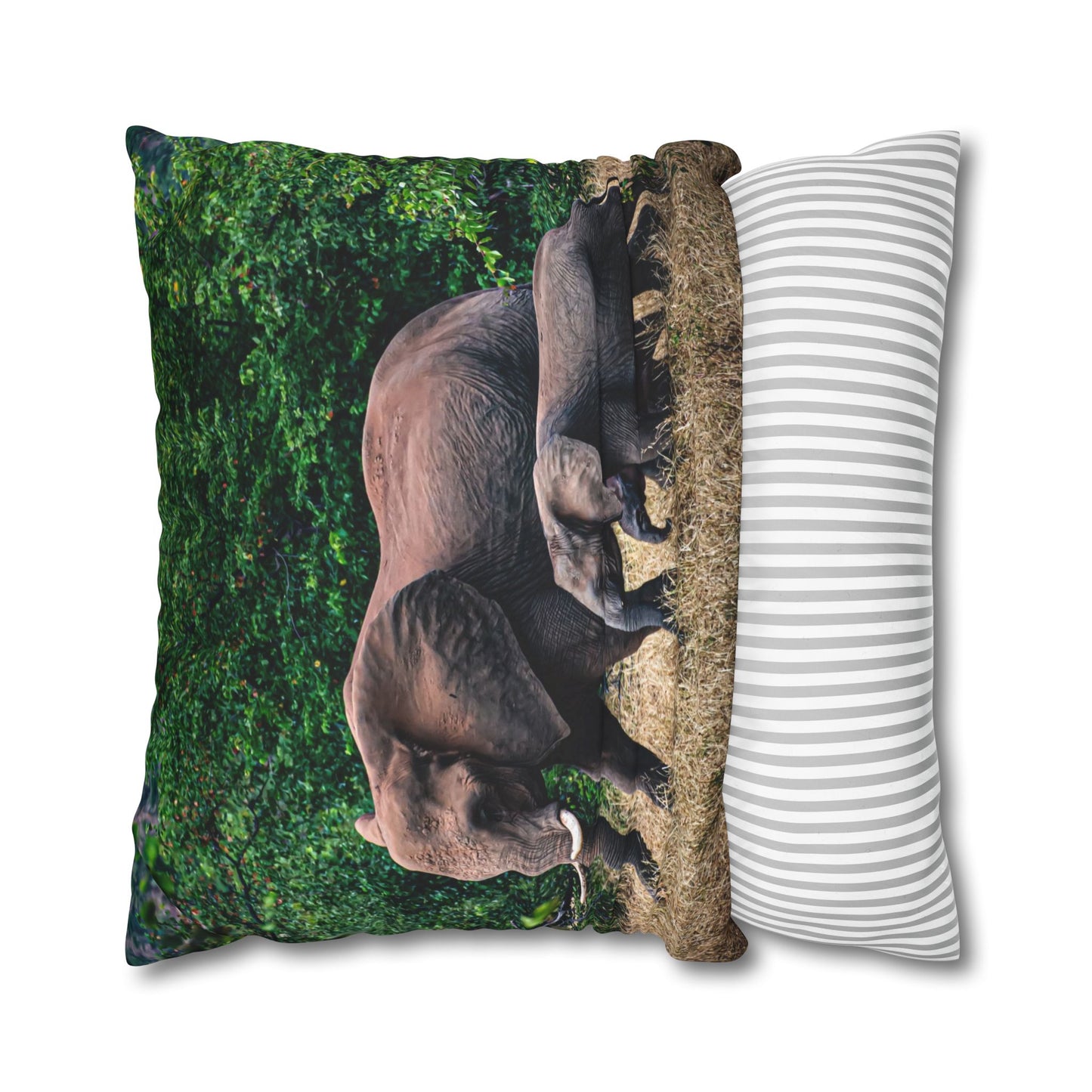 Poly Canvas Pillowcase - Elephant Family