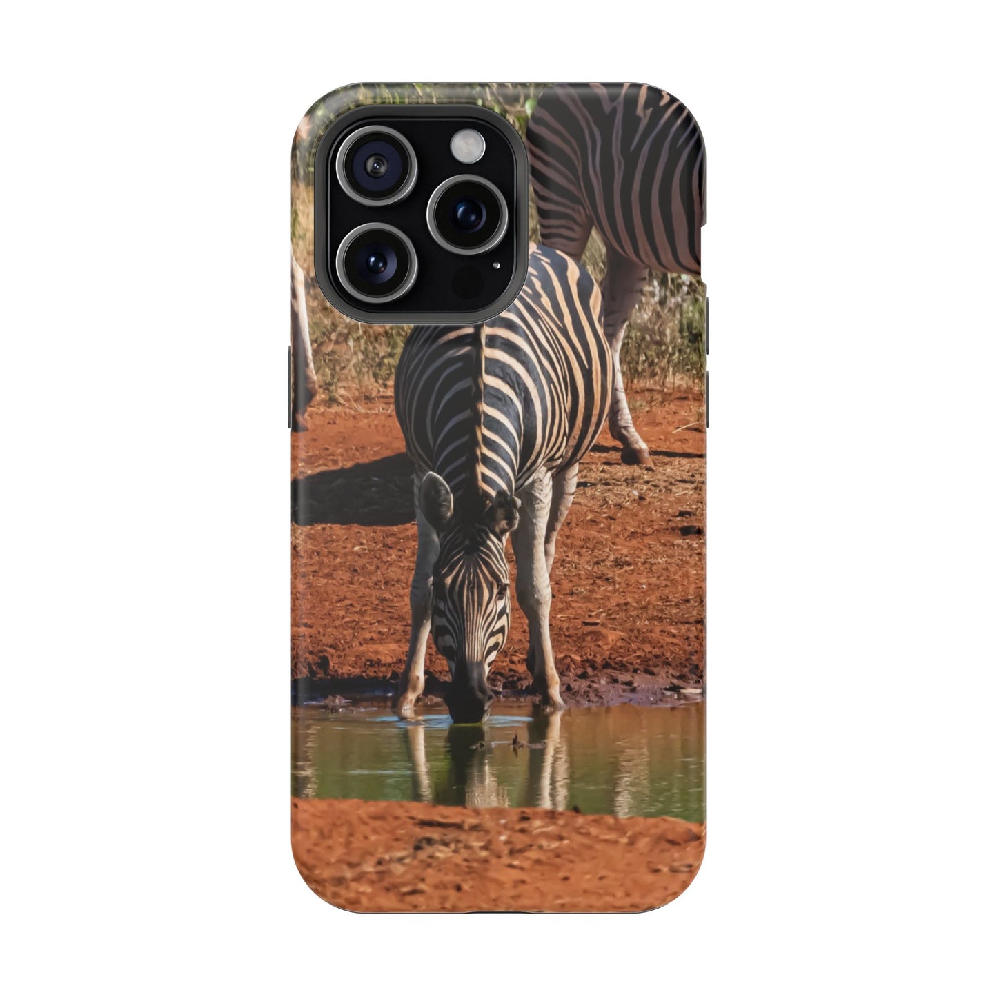 Magsafe® Compatible Tough Cases - Zebra Drinking iPhone 15 Pro Max Matte