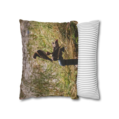 Poly Canvas Pillowcase - Birds at a Tap