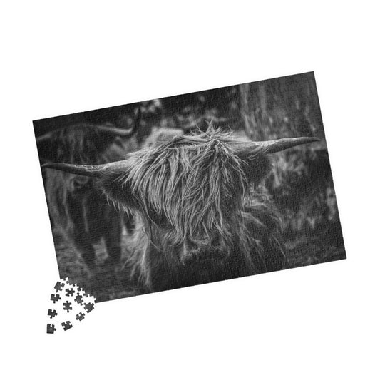 Scottish Highland Cattle Puzzle B&W 1014 pcs (Horizontal)