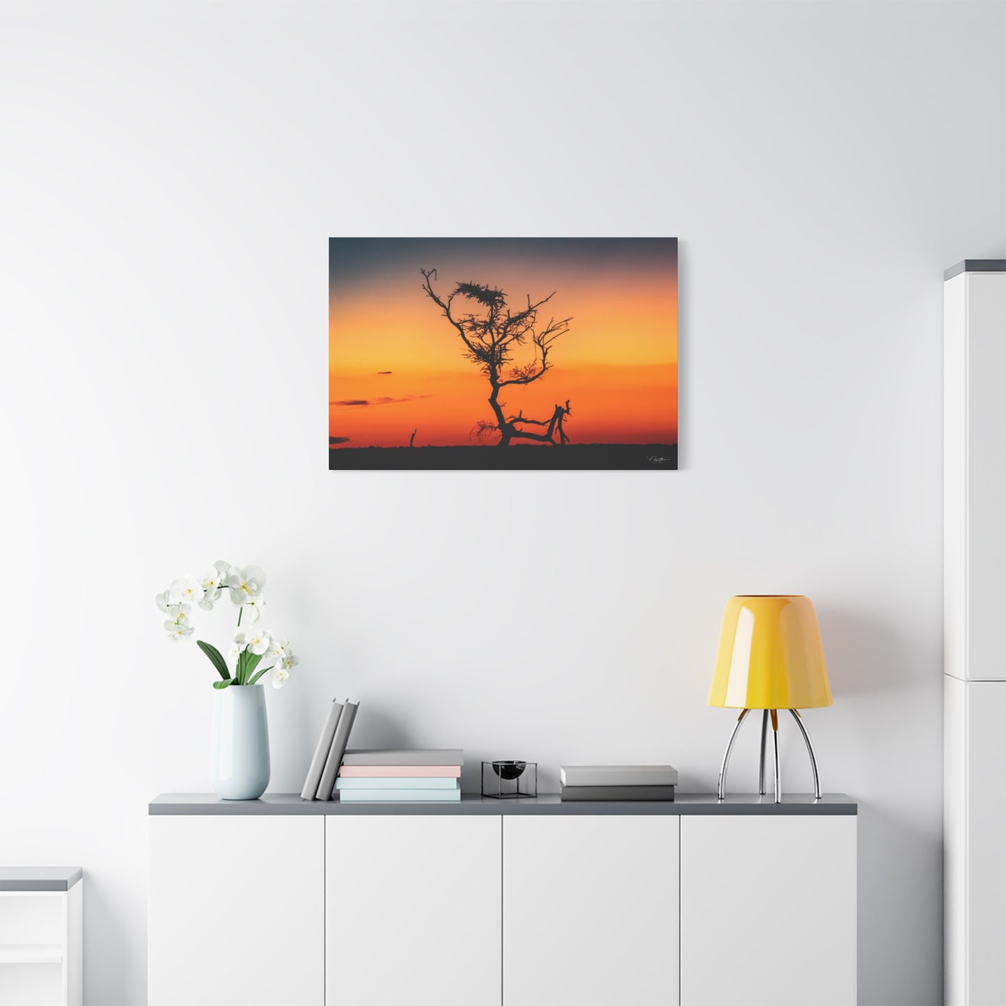 Matte Canvas, Stretched, 1.25" - Sunset over the Kalahari