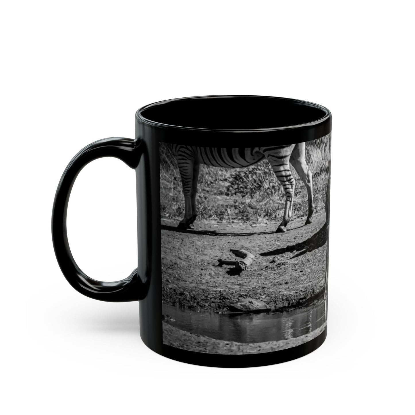 Drinking Zebra Mug B&W